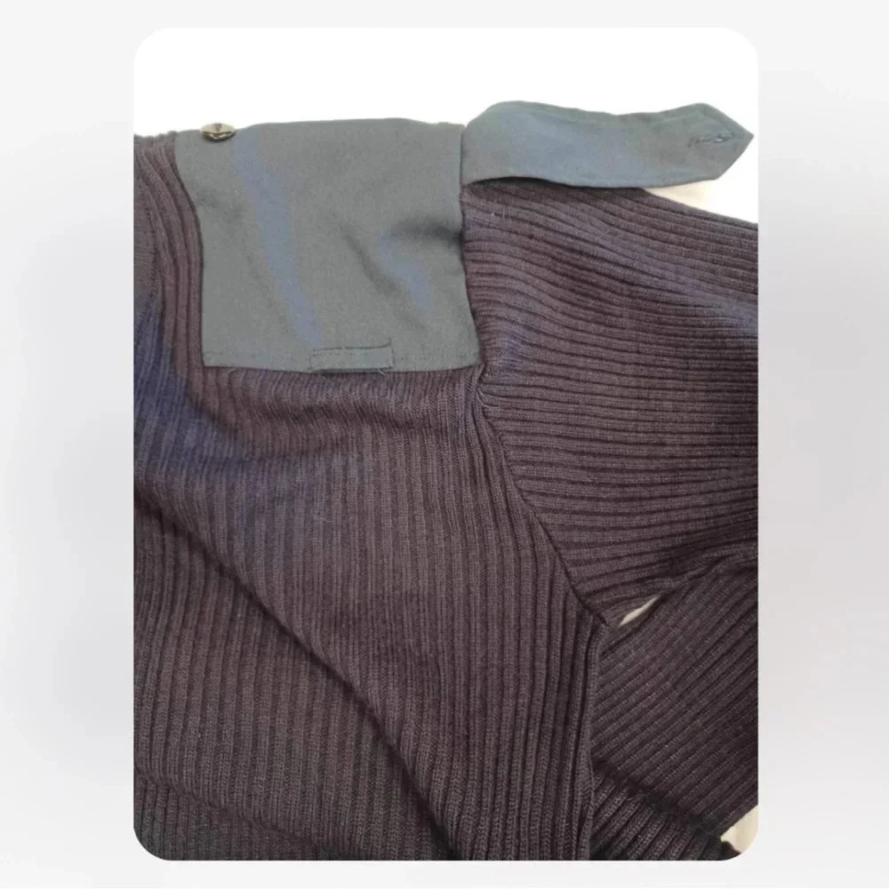 Cobmex Military V Neck Commando Blue/Black Ribbed Sweater Size 2X - Picture 9 of 12